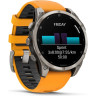 Смарт-часы GARMIN FENIX 8 – 47 мм, AMOLED Sapphire, титан с силиконовым ремешком цвета Spark Orange/Graphite 010-02904-11